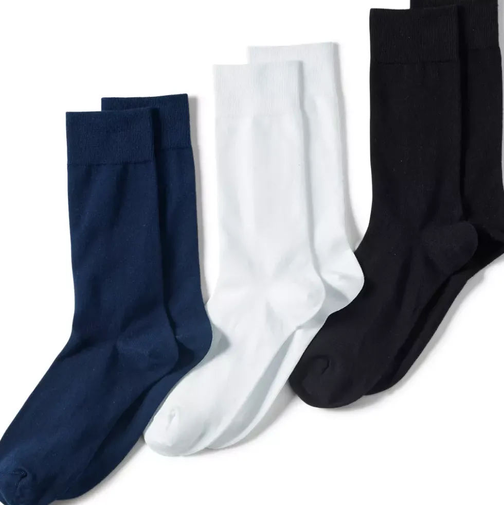 School Uniform Men's Cotton Crew Socks 3 Pack