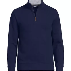School Uniform Men's French Rib Quarter Zip Pullover Shirt