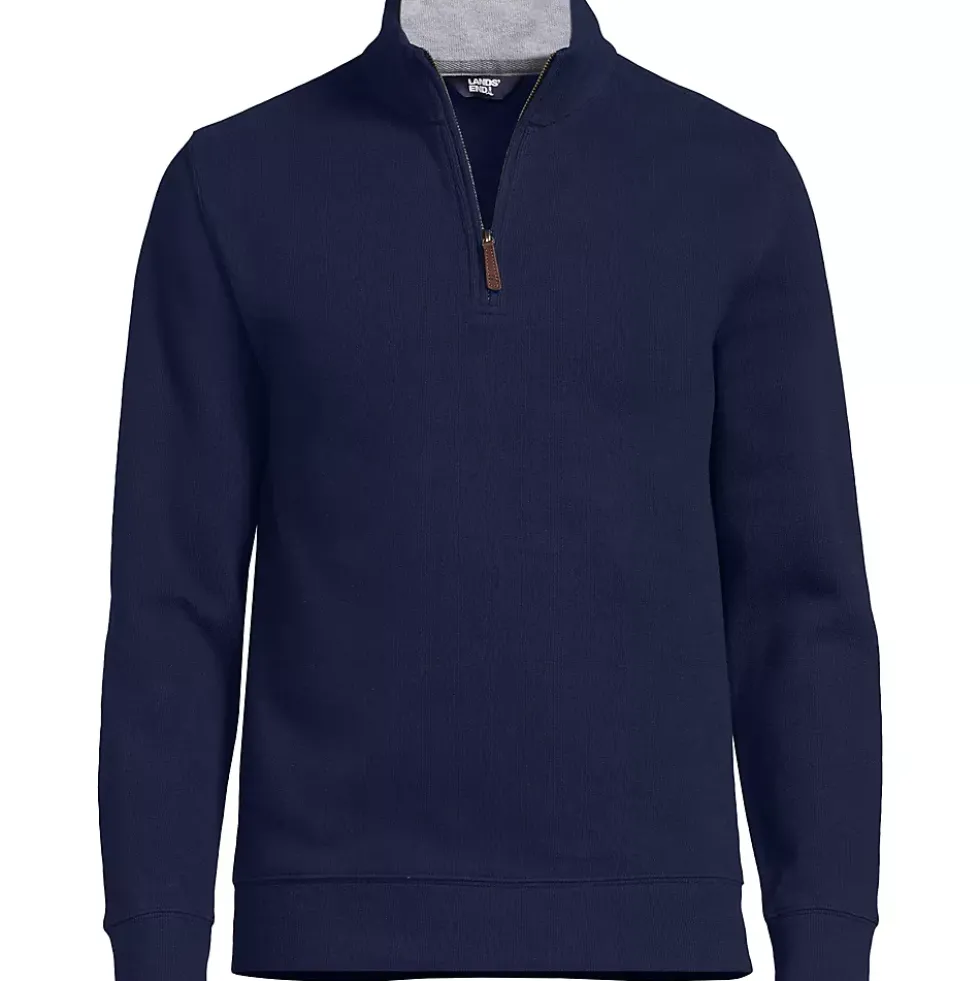 School Uniform Men's French Rib Quarter Zip Pullover Shirt