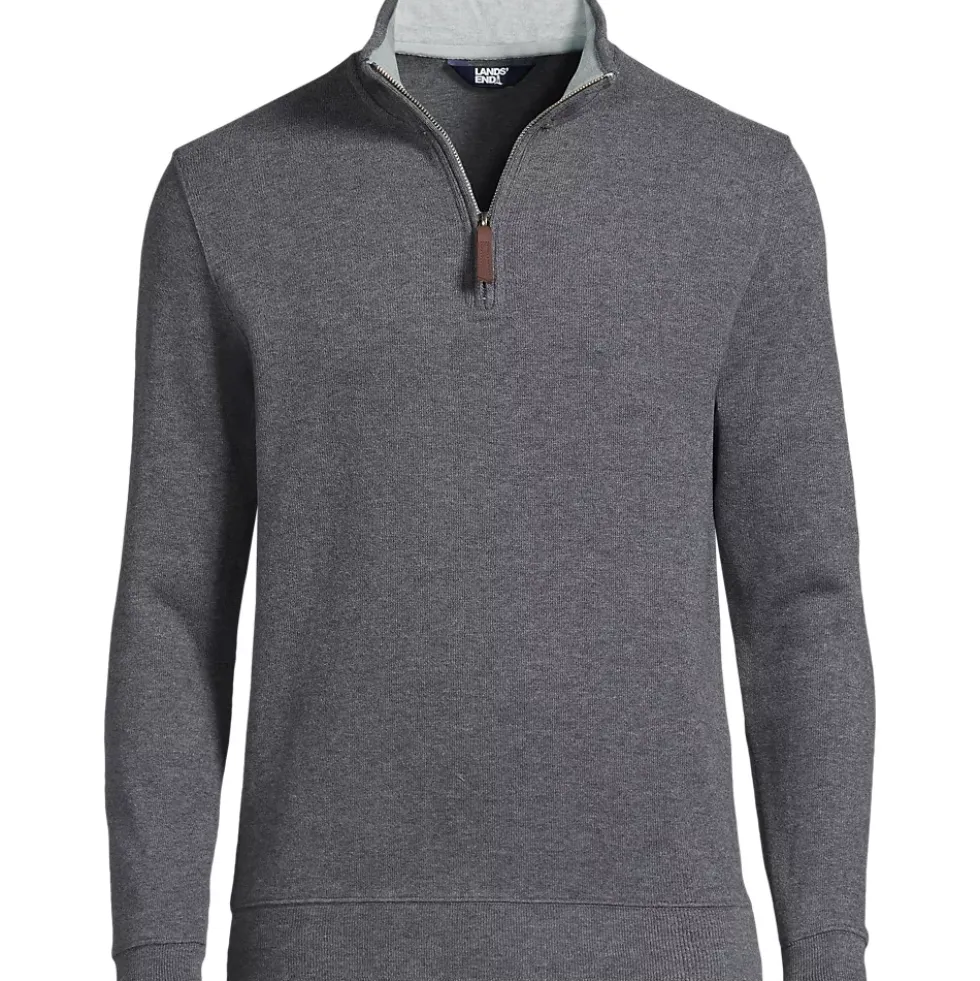 School Uniform Men's French Rib Quarter Zip Pullover Shirt
