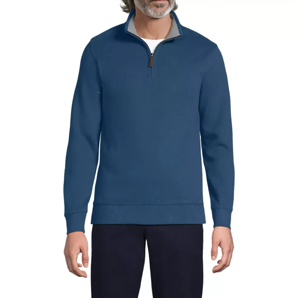 School Uniform Men's French Rib Quarter Zip Pullover Shirt