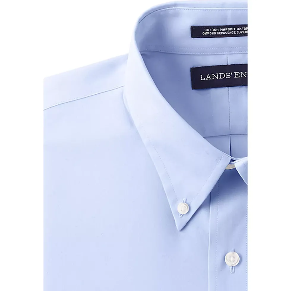 School Uniform Men's Long Sleeve Buttondown No Iron Pinpoint Shirt