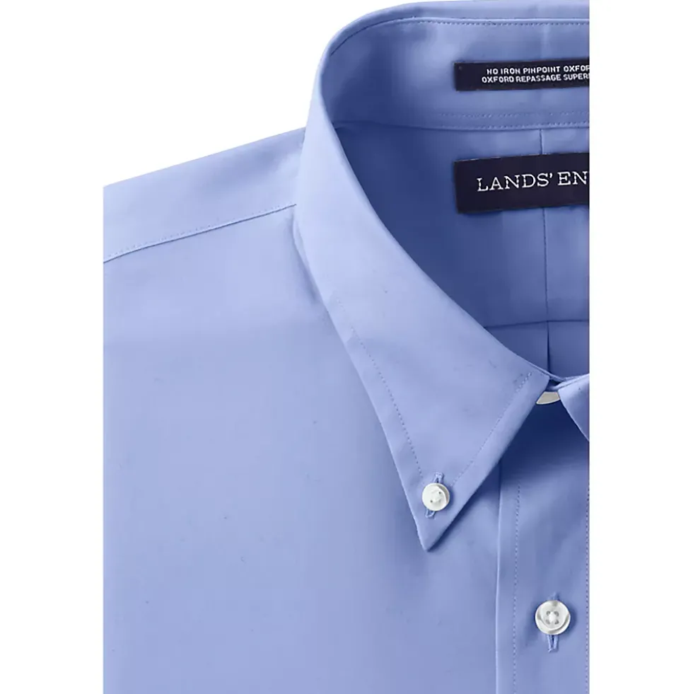 School Uniform Men's Long Sleeve Buttondown No Iron Pinpoint Shirt