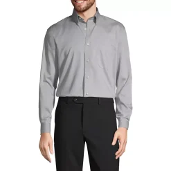 School Uniform Men's Long Sleeve Buttondown No Iron Pinpoint Shirt