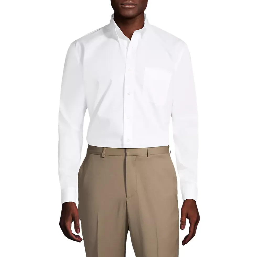 School Uniform Men's Long Sleeve Buttondown No Iron Broadcloth Shirt