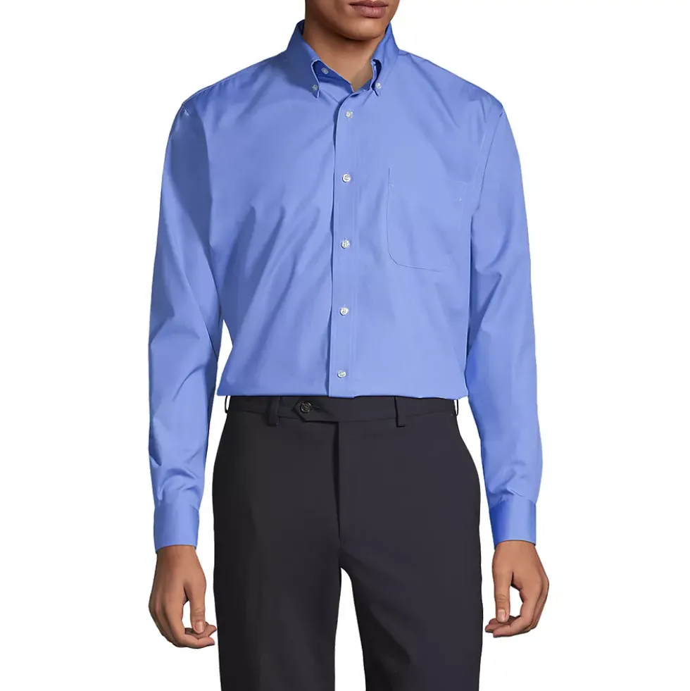 School Uniform Men's Long Sleeve Buttondown No Iron Broadcloth Shirt