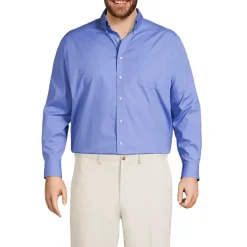 School Uniform Men's Long Sleeve Buttondown No Iron Broadcloth Shirt
