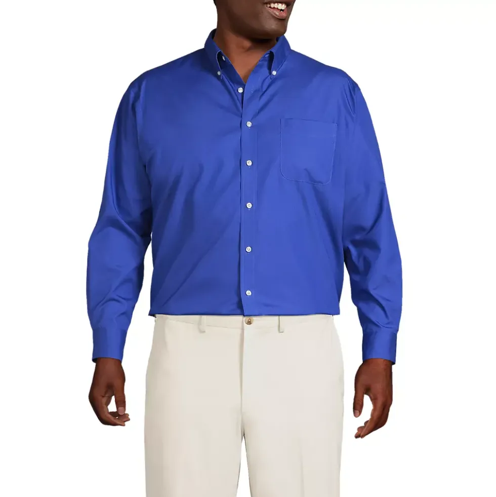 School Uniform Men's Long Sleeve Buttondown No Iron Broadcloth Shirt
