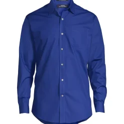 School Uniform Men's Long Sleeve Straight Collar Broadcloth Dress Shirt