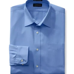 School Uniform Men's Long Sleeve Straight Collar Broadcloth Dress Shirt