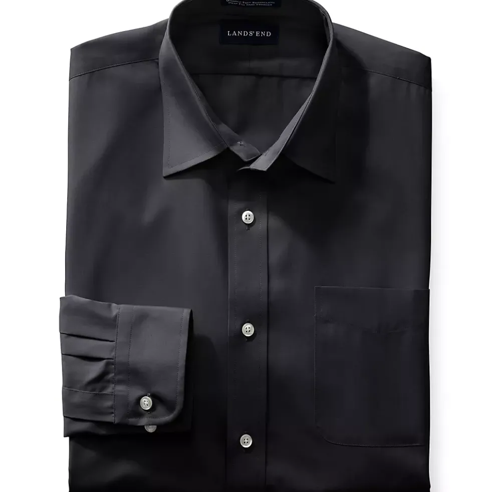 School Uniform Men's Long Sleeve Straight Collar Broadcloth Dress Shirt