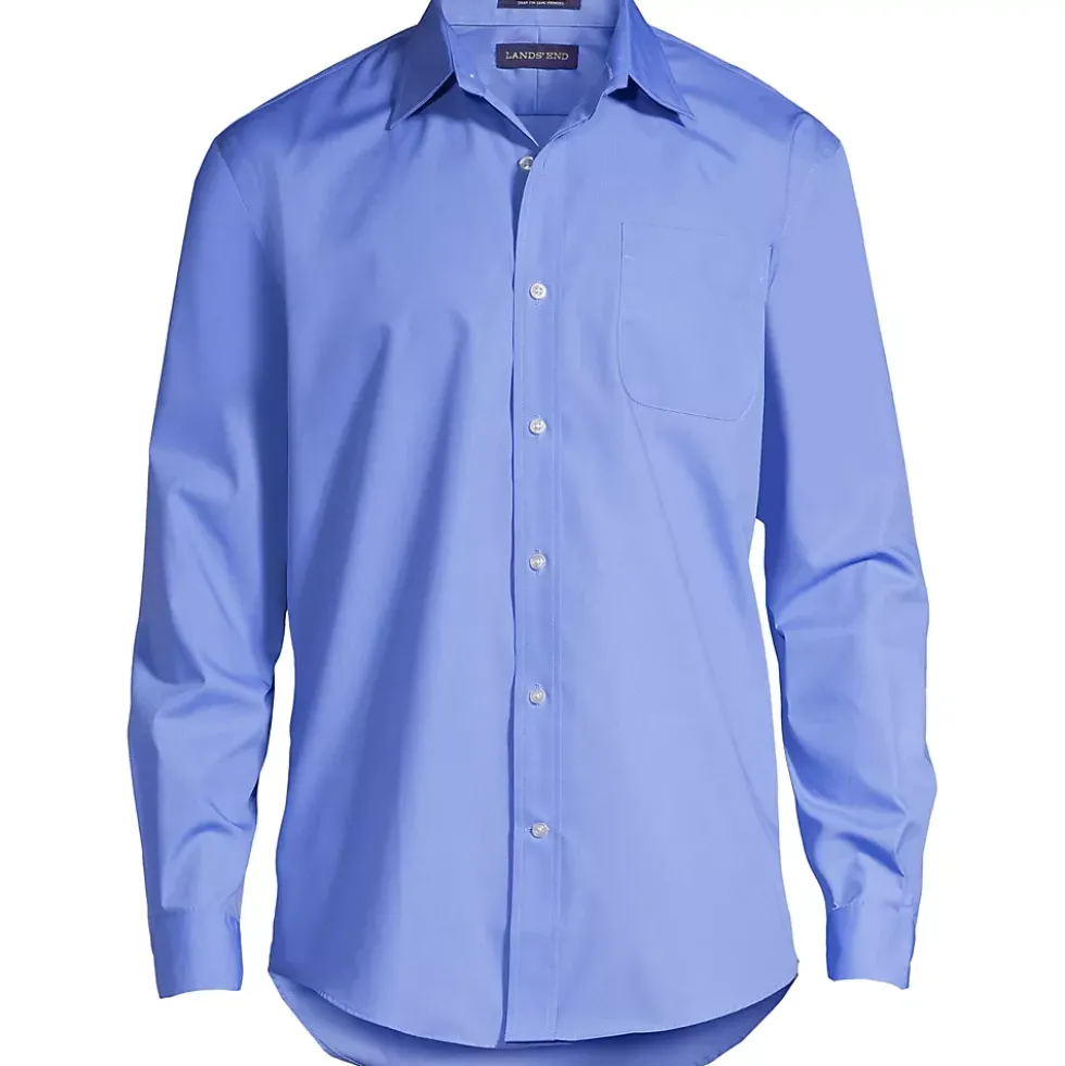 School Uniform Men's Long Sleeve Straight Collar Broadcloth Dress Shirt