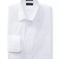 School Uniform Men's Long Sleeve Straight Collar Broadcloth Dress Shirt