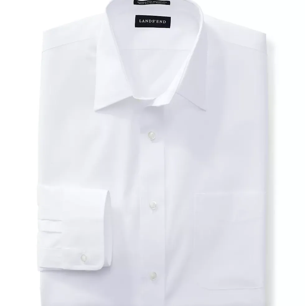 School Uniform Men's Long Sleeve Straight Collar Broadcloth Dress Shirt