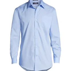 School Uniform Men's Long Sleeve Straight Collar Broadcloth Dress Shirt