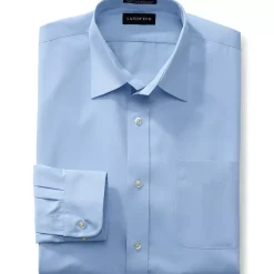 School Uniform Men's Long Sleeve Straight Collar Broadcloth Dress Shirt