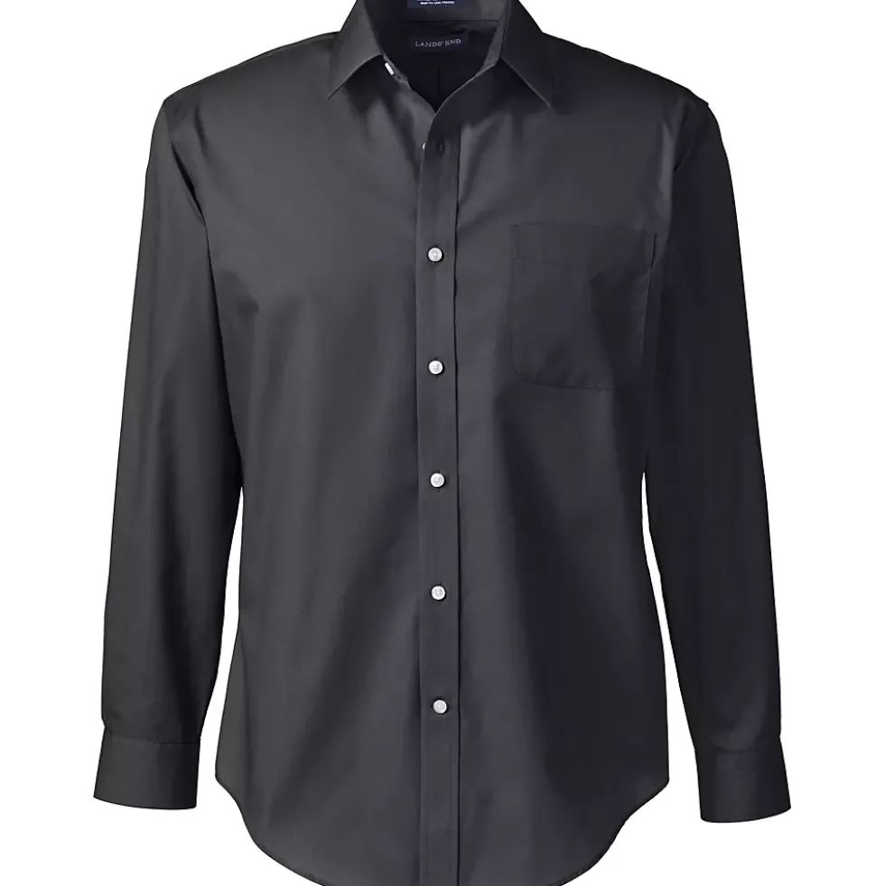 School Uniform Men's Long Sleeve Tailored Straight Collar Broadcloth Dress Shirt