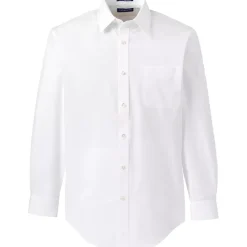 School Uniform Men's Long Sleeve Tailored Straight Collar Broadcloth Dress Shirt