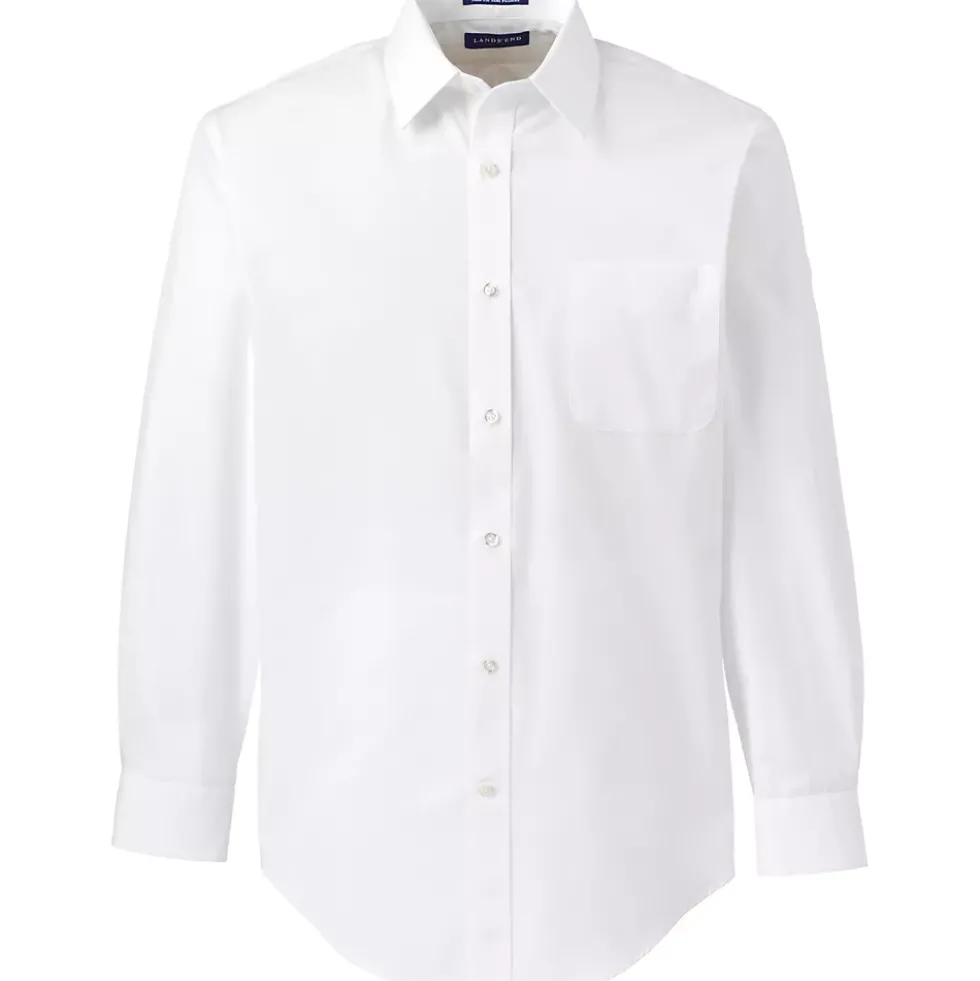 School Uniform Men's Long Sleeve Tailored Straight Collar Broadcloth Dress Shirt