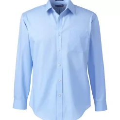 School Uniform Men's Long Sleeve Tailored Straight Collar Broadcloth Dress Shirt