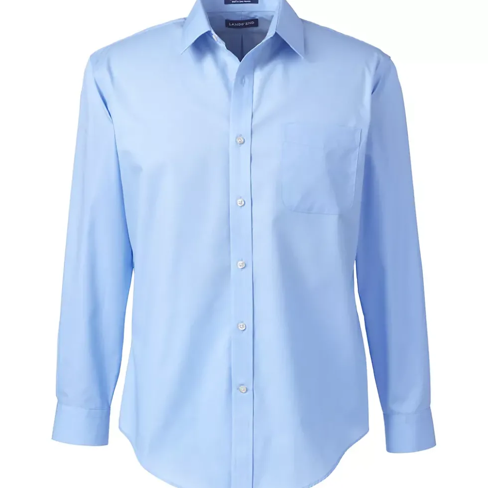 School Uniform Men's Long Sleeve Tailored Straight Collar Broadcloth Dress Shirt