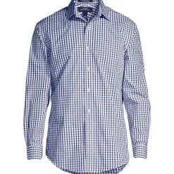 School Uniform Men's Long Sleeve Straight Collar Patterned Broadcloth Shirt