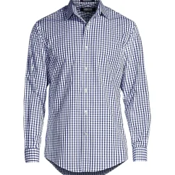 School Uniform Men's Long Sleeve Straight Collar Patterned Broadcloth Shirt