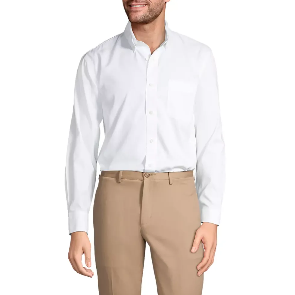 School Uniform Men's No Iron Supima Cotton Pinpoint Buttondown Collar Dress Shirt