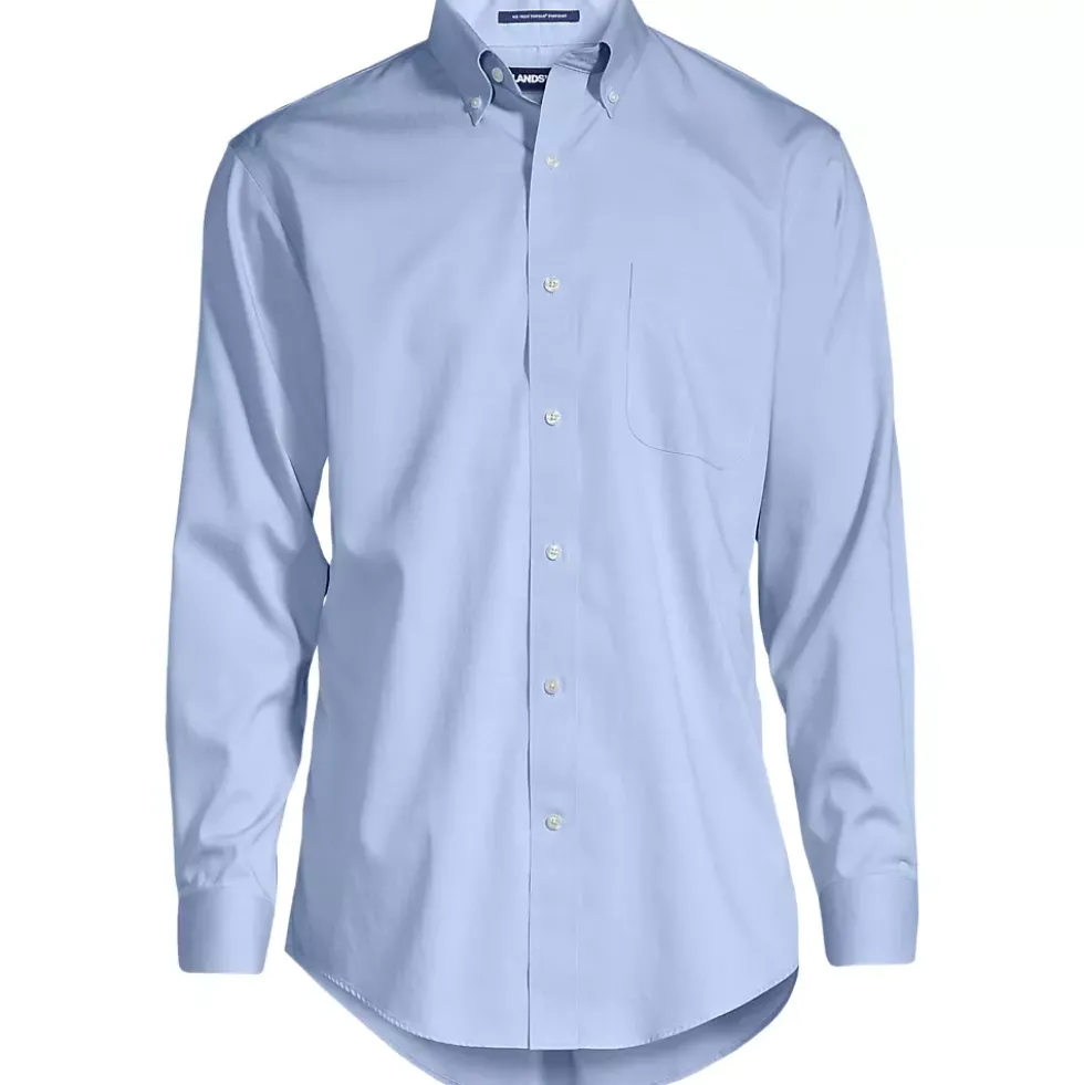 School Uniform Men's No Iron Supima Cotton Pinpoint Buttondown Collar Dress Shirt