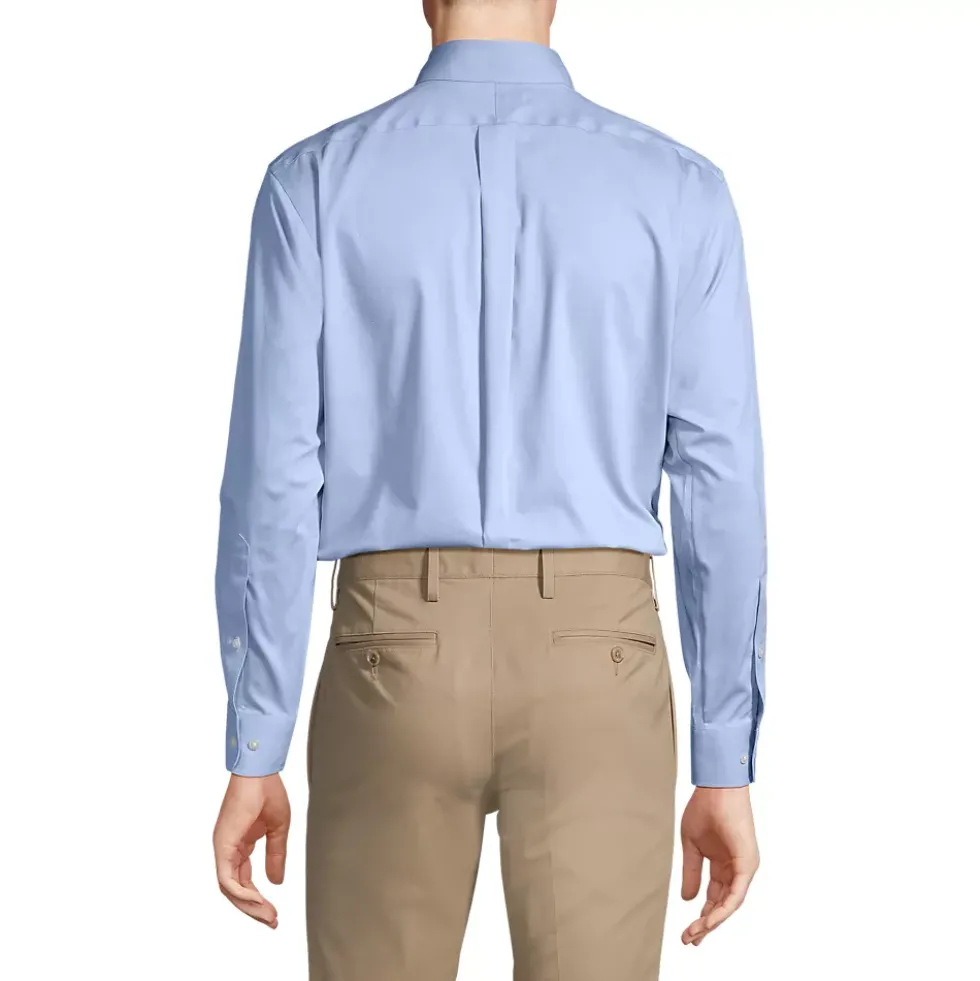 School Uniform Men's No Iron Supima Cotton Pinpoint Buttondown Collar Dress Shirt