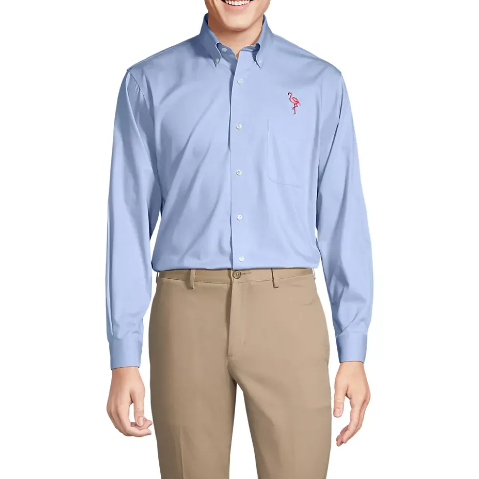 School Uniform Men's No Iron Supima Cotton Pinpoint Buttondown Collar Dress Shirt