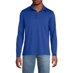 School Uniform Men's Rapid Dry Long Sleeve Modern Fit Polo