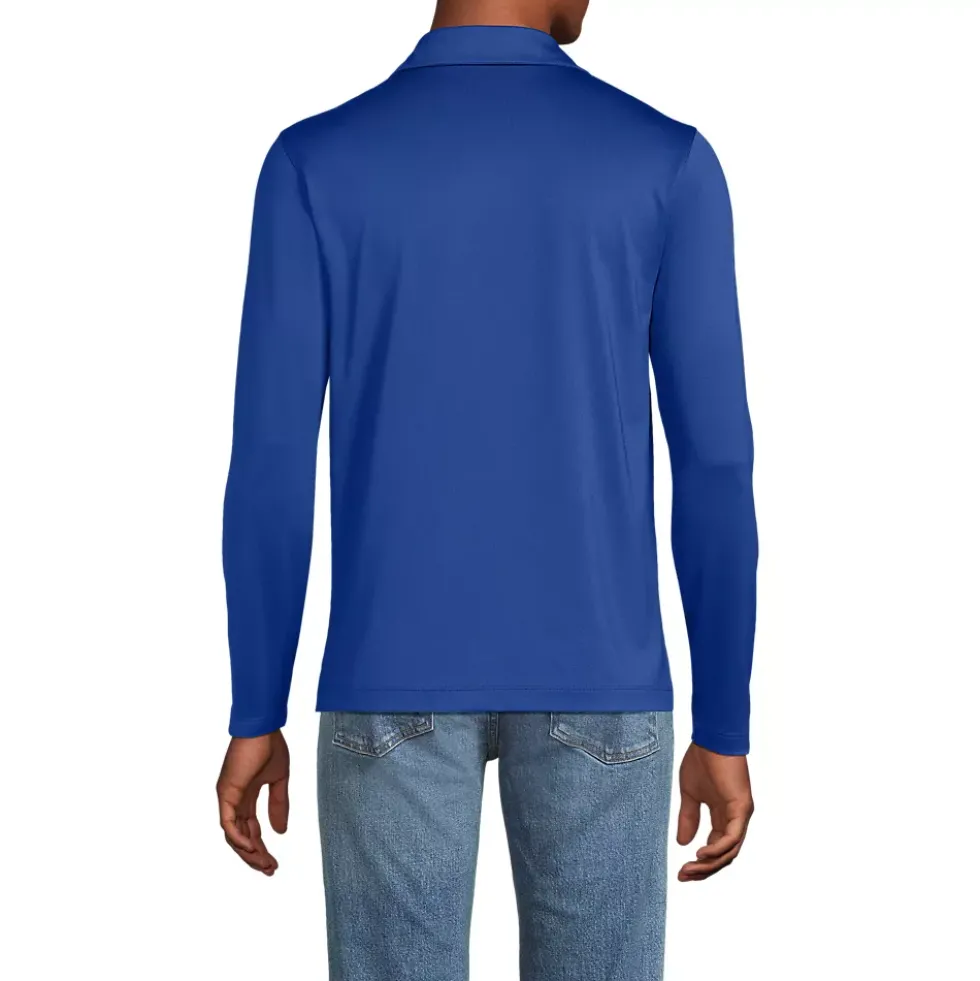 School Uniform Men's Rapid Dry Long Sleeve Modern Fit Polo
