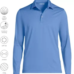 School Uniform Men's Rapid Dry Long Sleeve Modern Fit Polo