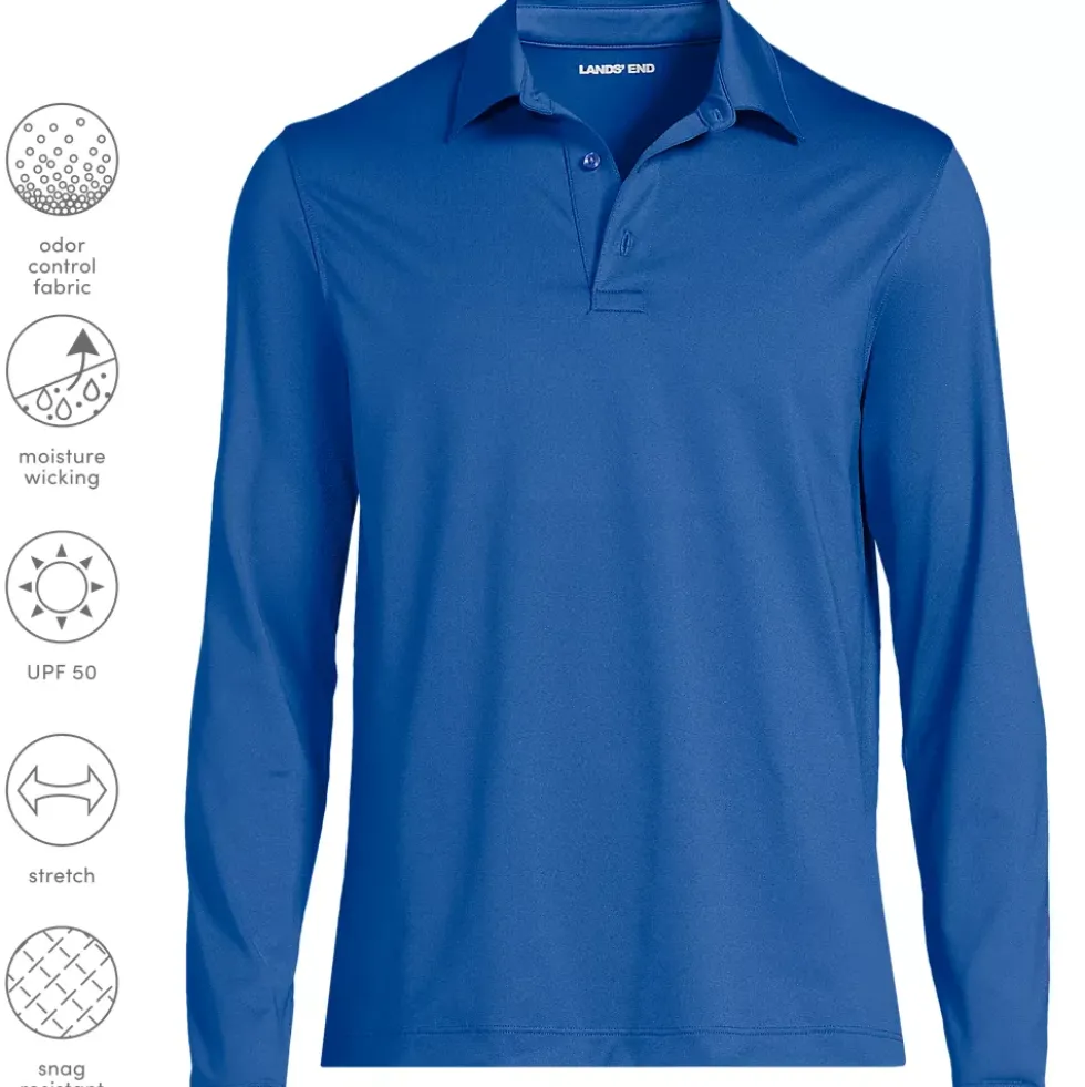School Uniform Men's Rapid Dry Long Sleeve Modern Fit Polo