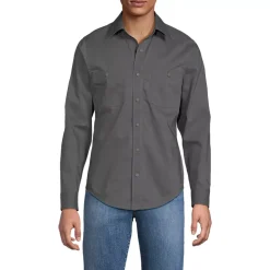 School Uniform Men's Ripstop Long Sleeve Utility Work Shirt