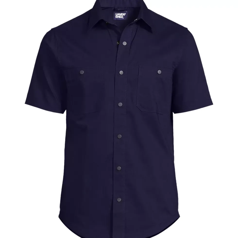 School Uniform Men's Ripstop Short Sleeve Utility Work Shirt