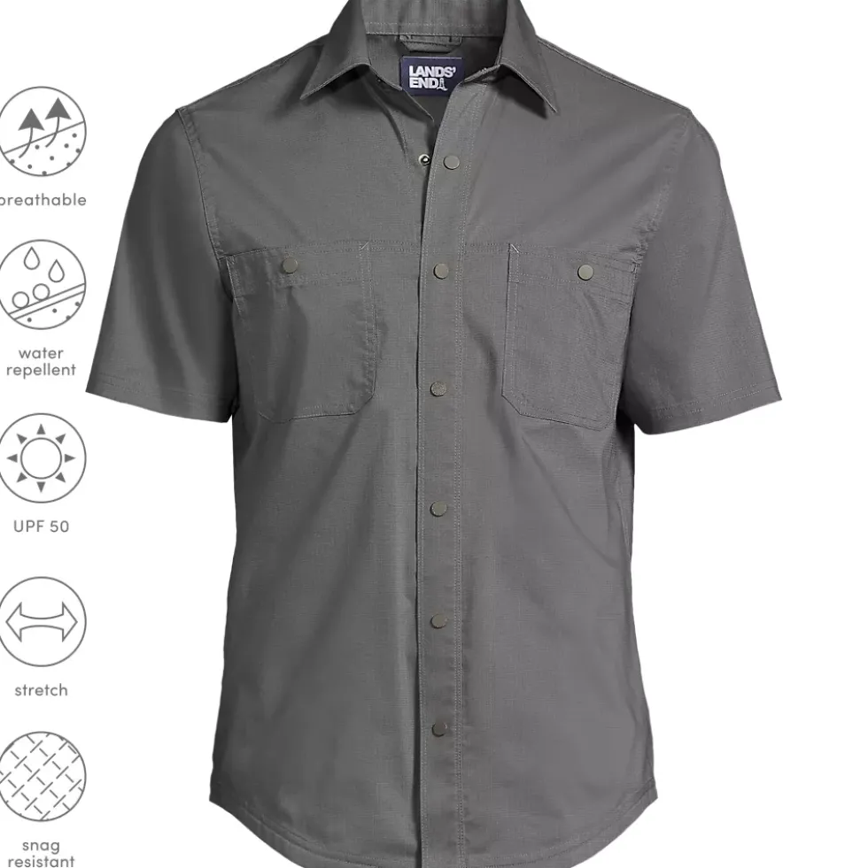 School Uniform Men's Ripstop Short Sleeve Utility Work Shirt