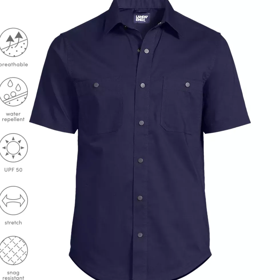School Uniform Men's Ripstop Short Sleeve Utility Work Shirt