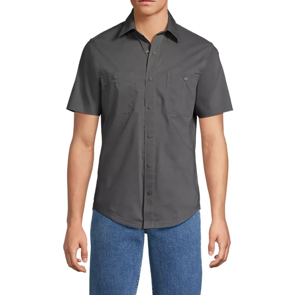 School Uniform Men's Ripstop Short Sleeve Utility Work Shirt