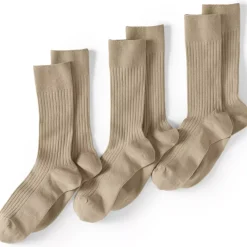 School Uniform Men's Seamless Toe Cotton Rib Dress Socks 3 Pack