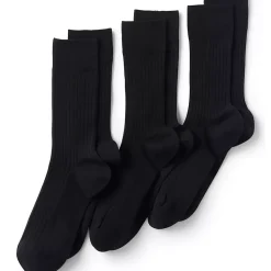School Uniform Men's Seamless Toe Cotton Rib Dress Socks 3 Pack