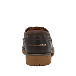 School Uniform Men's Seaport Leather Lace Up Boat Shoes