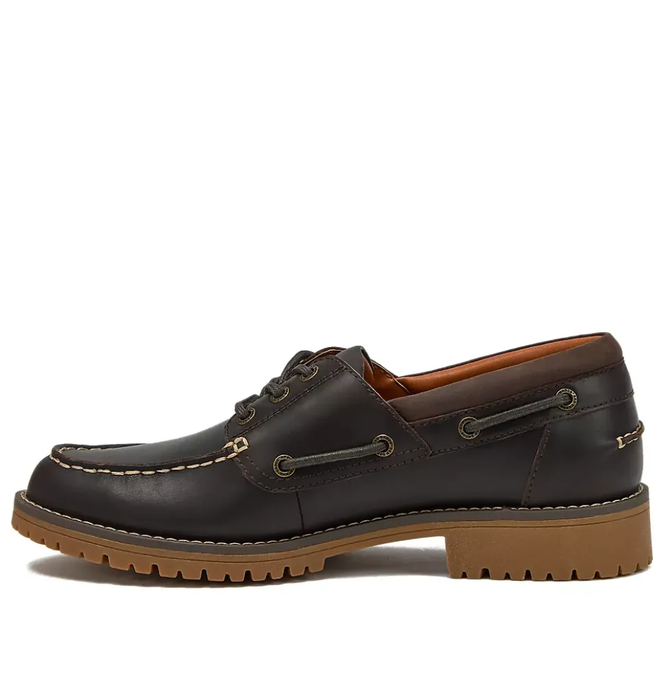 School Uniform Men's Seaport Leather Lace Up Boat Shoes