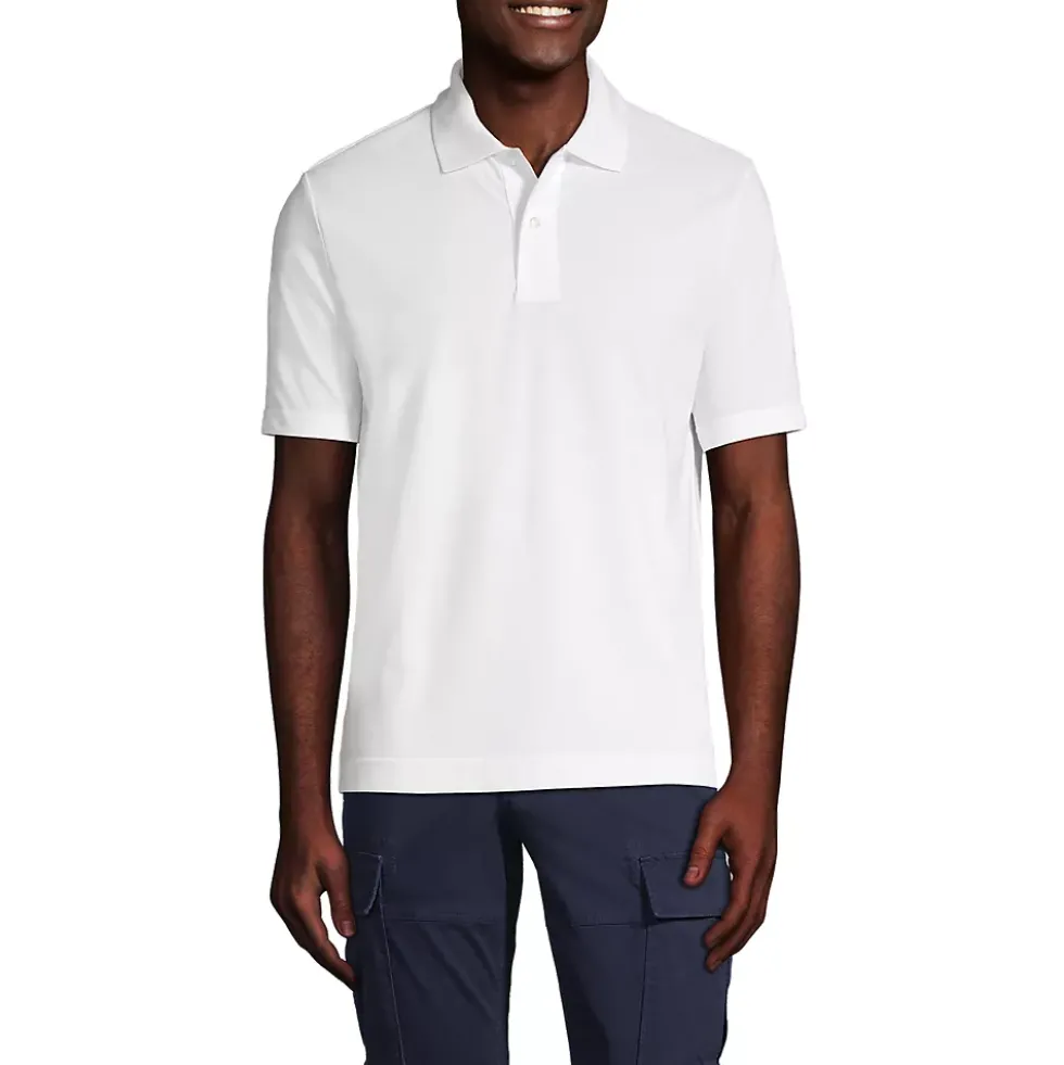 School Uniform Men's Short Sleeve Basic Mesh Polo Shirt