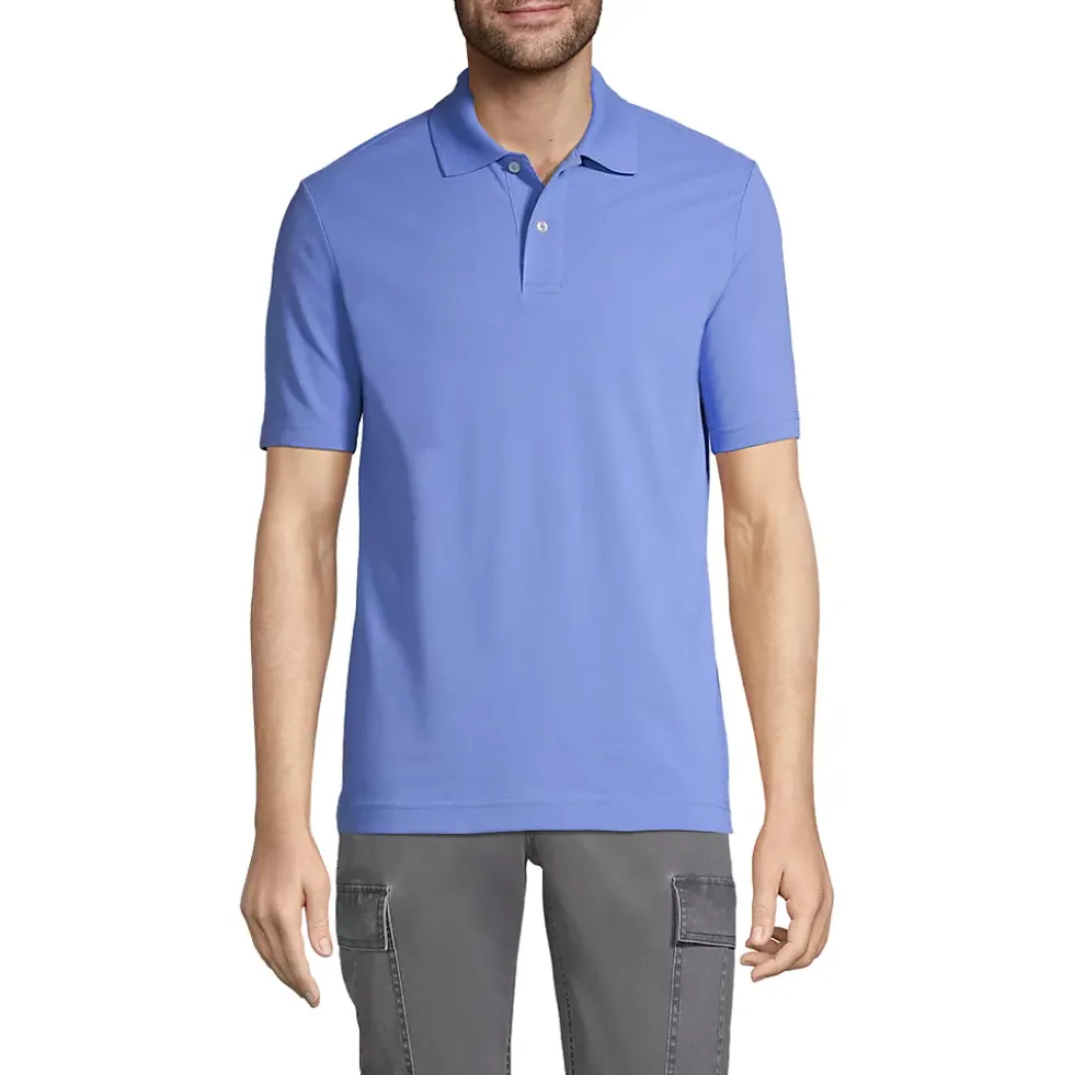 School Uniform Men's Short Sleeve Basic Mesh Polo Shirt