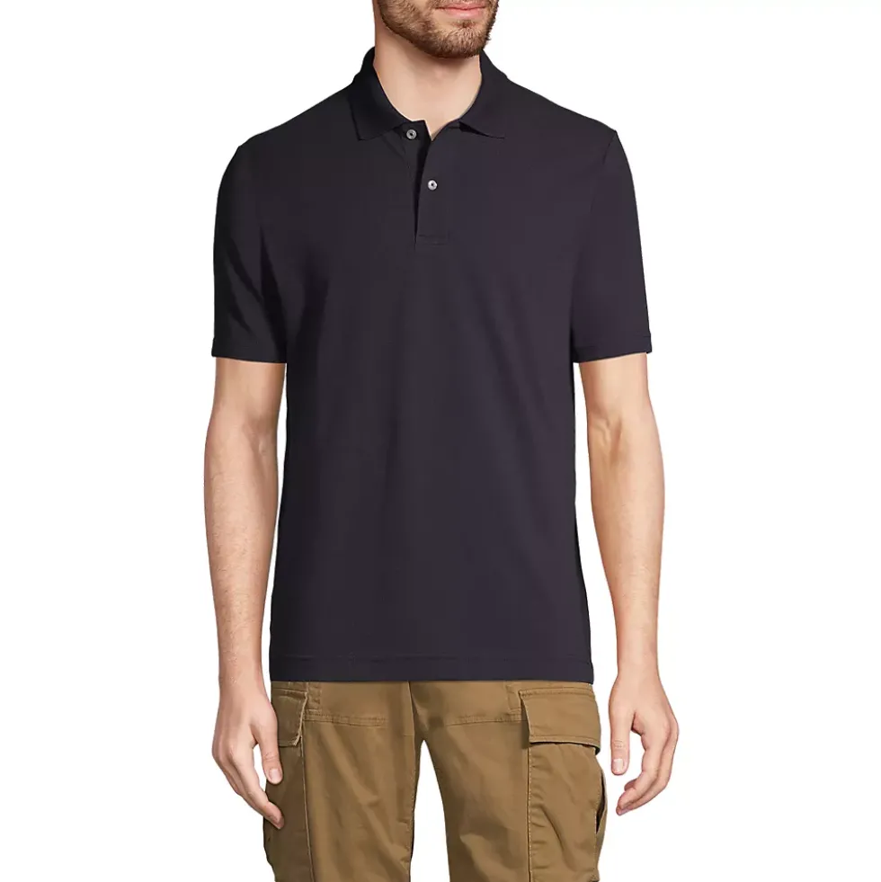 School Uniform Men's Short Sleeve Basic Mesh Polo Shirt