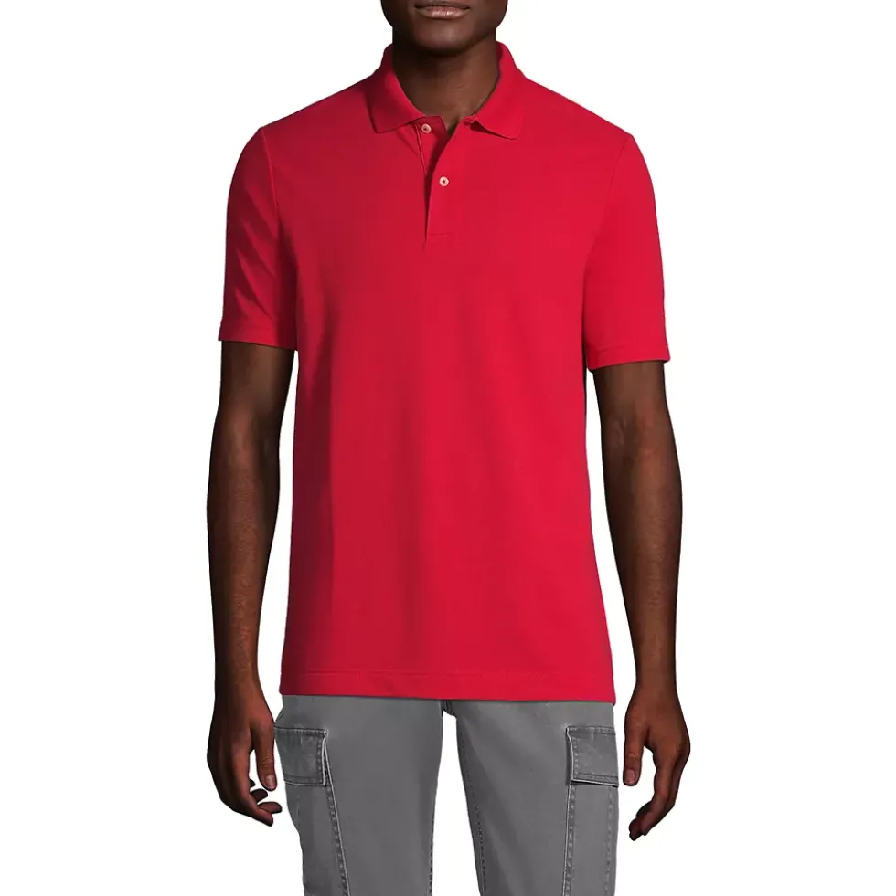 School Uniform Men's Short Sleeve Basic Mesh Polo Shirt