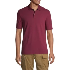 School Uniform Men's Short Sleeve Basic Mesh Polo Shirt