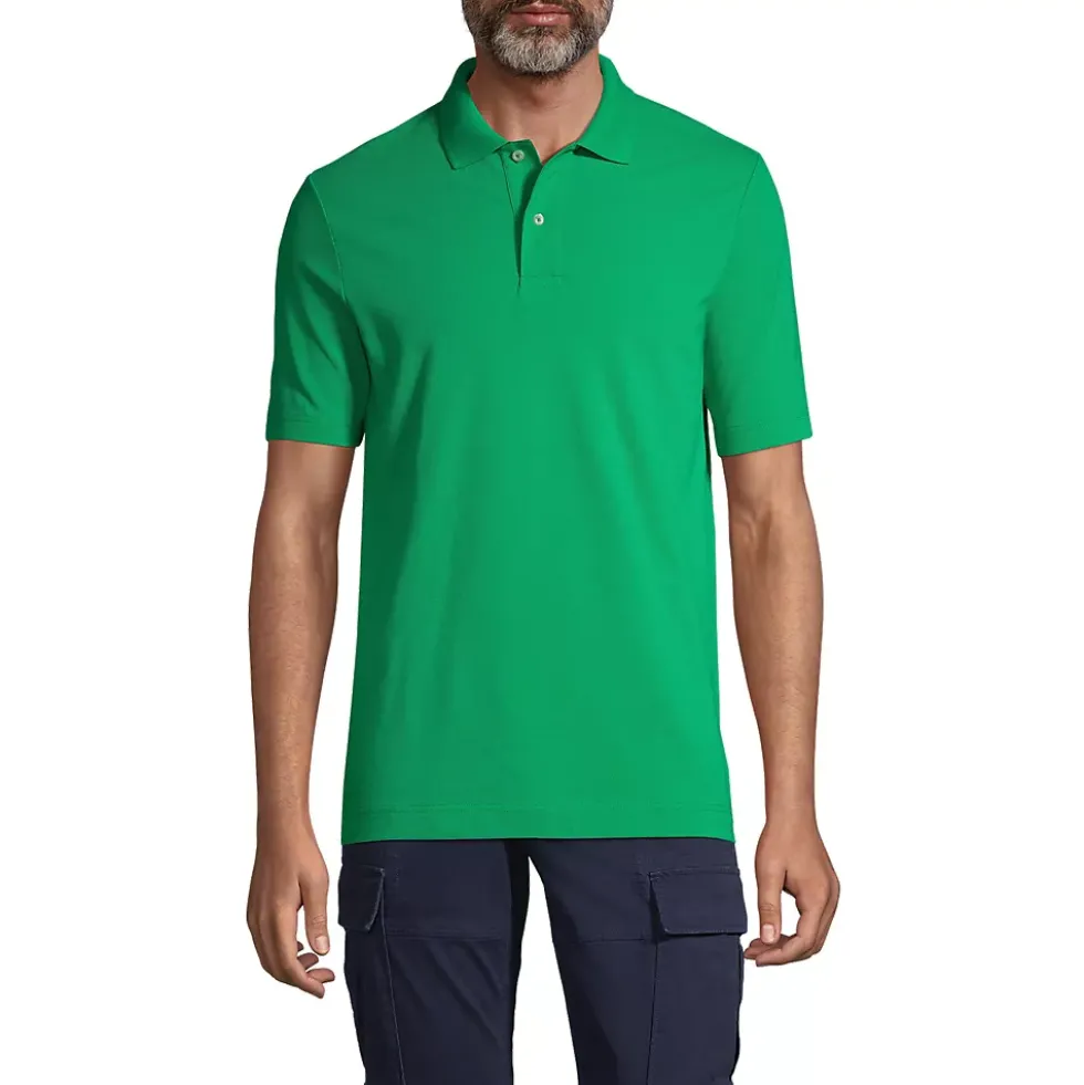 School Uniform Men's Short Sleeve Basic Mesh Polo Shirt